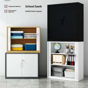 Armoire de bureau en acier à porte coulissante push-pull, avec serrure antivol, style minimaliste moderne, mobilier commercial pour atelier et salle de sport - Product Image 3