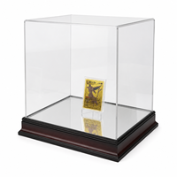 Boîte de présentation de cartes à collectionner TERMEIN en acrylique transparent sur mesure avec base en bois, anti-poussière, pour cartes TCG et cartes sportives