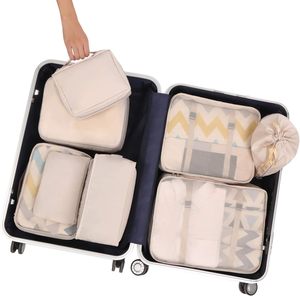 Sac de rangement pour valise de voyage avec logo personnalisé, ensemble de 7 organiseurs de compression, cubes de rangement pour bagages de voyage - Product Image 6