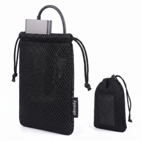 Pochette en maille 3D Premium avec cordon de serrage polyvalente pour gestion des câbles et chargeurs de téléphone – Promotion personnalisable