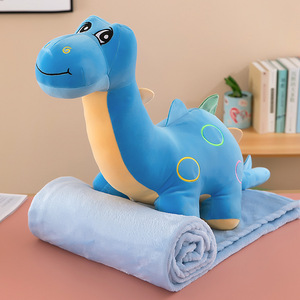 AIFEI <strong>TOY</strong> Summer New Dinosaur Doll Blanket Pillow 2-in-1 Air Conditioning <strong>Used</strong> for Office Children's Nap Plush Doll PP Cotton - Product Image 3