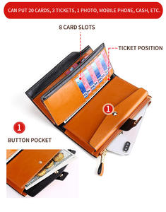AndoBag Cartera Larga de Cuero Vacuno Genuino para Mujer, Bolso de Mano Multifuncional con Protección Anti-RFID - Product Image 4