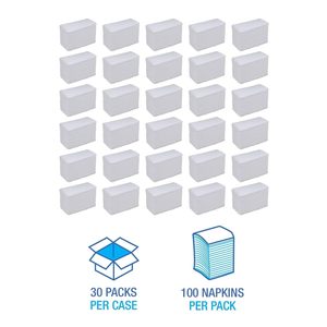 Servilletas Desechables para Cena Boardwalk 8308, 15 x 17 Pulgadas, Blancas Suaves, de 3 Capas, Plegables (30 Paquetes de 100 Unidades) - Product Image 3