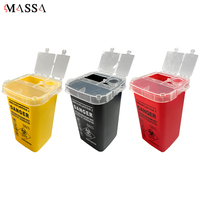MASSA Conteneur de collecte des objets tranchants pour tatouage en plastique, capacité 1 litre, boîte à aiguilles jetable, poubelle de récupération des aiguilles de tatouage