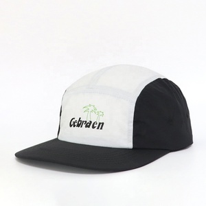 Gorras de 5 Paneles Personalizadas con Logotipo Impreso, de Nailon, Impermeables, de Secado Rápido, con Visera Plana, en Blanco y Negro, Estilo Deportivo Casual para <span class=keywords><strong>Hombre</strong></span> - Product Image 1