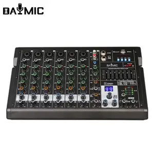 High Quality Professional 8 Channels Audio Power Mixer DSP USB 48V With OTG 99 Dsp Usb Studio Record Dj Sound Console