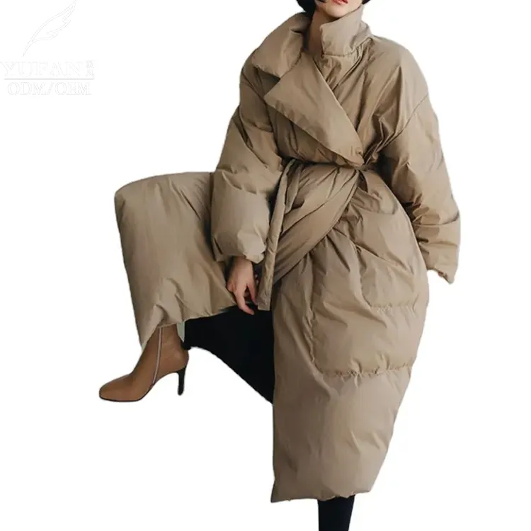 YuFan Custom OEM ODM Puffer Duck Down Coat Female Long Winter Coat New Design Manufacture Professional
