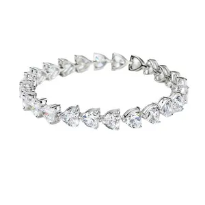 S925 Sterling Silber Armband Full Diamond Herzförmiges Armband Damen Charm Fashion und Elegant Light Luxury Handi crafts