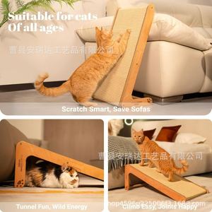 Rascador de madera para gatos de 24.8 pulgadas con tapete de sisal para trepar y descansar - Product Image 4