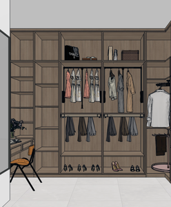 Dressing Moderne de Luxe avec Îlot de Rangement et Commodes Intégrées - Product Image 4