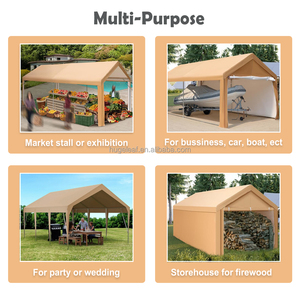 <span class=keywords><strong>Garage</strong></span> <span class=keywords><strong>de</strong></span> stockage extérieur simple et résistant <span class=keywords><strong>de</strong></span> 10'x20' avec parois latérales et portes amovibles - Product Image 4