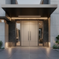 Puerta de Entrada de Aluminio de Diseño Moderno y Sencillo, Anticorrosiva, de Seguridad, Venta al Por Mayor Kalaishi
