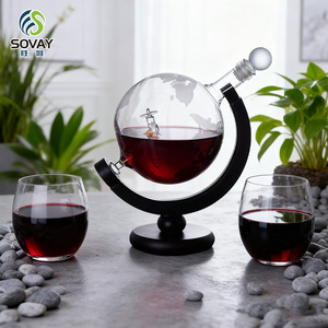 Ensemble de carafe sphérique pour whisky de 850 ml avec 2 verres à whisky sculptés, adapté pour le rhum, la tequila, la vodka, idéal pour les cadeaux - Product Image 4