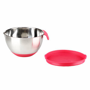 Black Stainless Steel <b>Mixing</b> <b>Bowl</b> Set Non-Slip with Pour Spout Handle and Lid Set of 3 Metal Material - Product Image 6