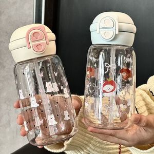 Bouteille d'eau portable double grande capacité pour enfants, motif dessin animé mignon, style frais, écologique, en plastique, thème High Beauty Planet - Product Image 4