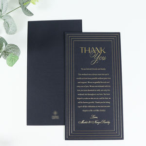 Hiện đại hình chữ nhật vàng và đen đám cưới giấy menu sang trọng lời chào thẻ cảm ơn bạn lưu thẻ ngày - Product Image 3