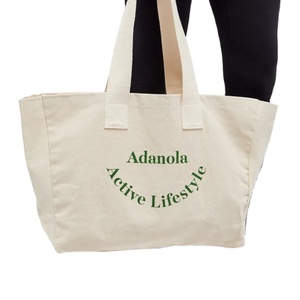 Sac fourre-tout sportif en toile de coton surdimensionné personnalisé avec logo imprimé pour le week-end, le shopping et la salle de sport - Product Image 1