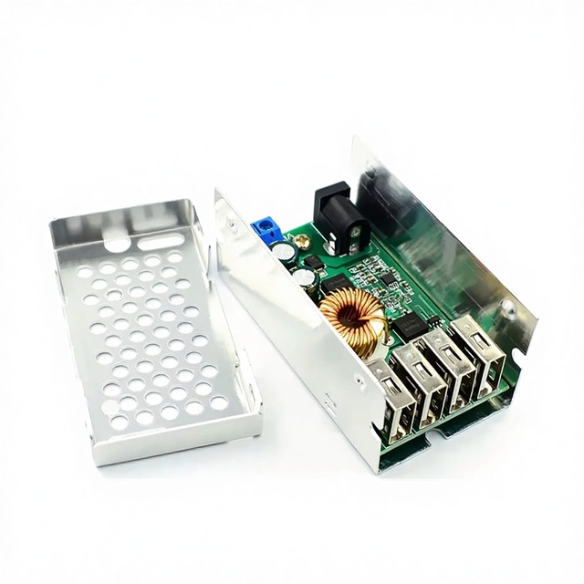 DC-DC Buck Power Supply Module 24V/12V to 5V 5A Highcurrent 4-USB Port Power Converter
