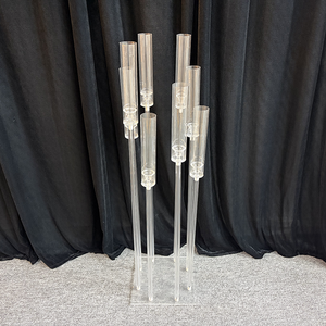 Support de <span class=keywords><strong>bougie</strong></span> <span class=keywords><strong>en</strong></span> acrylique transparent à 8 bras détachables, faible MOQ, pour centres de table et accessoires de mariage - Product Image 1