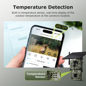 SECTEC AI 12MP GPS Tracking 4G Solar Battery Outdoor IP66 <strong>Security</strong> <strong>Camera</strong> <strong>with</strong> Camouflage Trail 940NM <strong>Light</strong> for Hunting Wildlife - Product Image 2