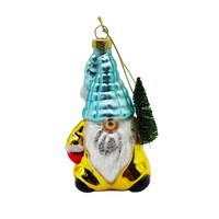 Décorations de Noël suspendues en verre personnalisées 2026, figurine transparente en verre du Père Noël, cadeau de Noël