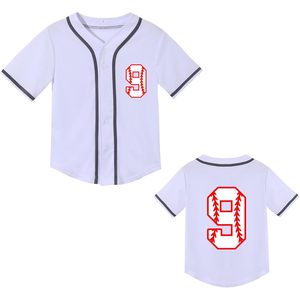 เสื้อเบสบอลเด็กหมายเลข 9 พิมพ์ลายระบายอากาศได้ดีแขนสั้นเด็กชายเด็กหญิงเครื่องแต่งกายกีฬาทุกฤดูกาล - Product Image 1