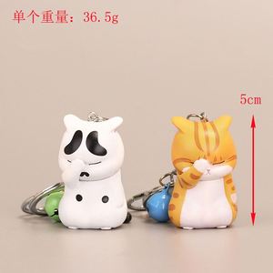 Hot Shy Distressed Cat Key Chain Cute Funny Depressed Cats Keychain for Girlfriend Children <b>Bag</b> Car Keys Pendant Keyring Trinket - Product Image 3