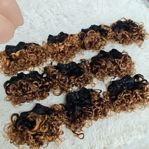 Promotion Letsfly 2,2$ 10 pouces Rose Curly Color 1B30 #   Extensions de cheveux 100% naturels, noirs, qualité 9A Remy, cheveux brésiliens disponibles - Product Image 2