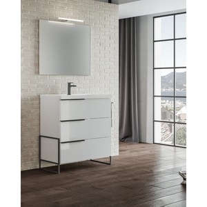 Modulo Bagno Completo FEBE CM 82 BIANCO LUCIDO - Product Image 1