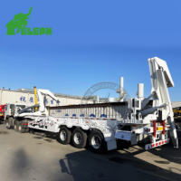 Semi-remorque grue hydraulique à 3 essieux pour conteneurs de 20 et 40 pieds, chargeur latéral
