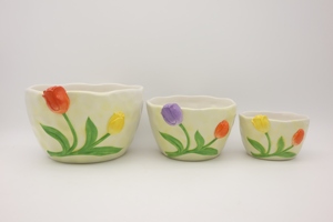 Carafe en céramique à motif de tulipes en relief, vase créatif en forme de fleur 3D pour la décoration de table de printemps et <span class=keywords><strong>cadeau</strong></span> de fête <span class=keywords><strong>des</strong></span> mères, 34 oz - Product Image 6