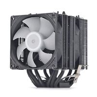 Vente flash - Refroidisseur CPU ARGB noir et blanc à 6 tubes en cuivre, système de refroidissement universel pour PC de jeu