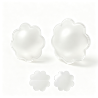 Patch réutilisable en silicone médical ultra-fin pour l'élimination des rides des mamelons, en forme de fleur, non absorbant, pour le soin des seins