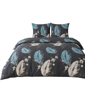 Poland Local Stock Cotton Bedding <b>Set</b> 3 Piece Queen Size Teal Feather <b>Comforter</b> EU Dropshipping - Product Image 1