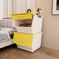 Armoire de rangement inclinée en plastique PP avec couvercle supérieur, design moderne, pour chaussures, cuisine, maison, jardin