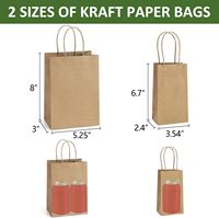 Sacs cadeaux avec poignées, sacs cadeaux en papier kraft brun en vrac, sacs en papier kraft durables en vrac pour l'emballage, la livraison et les plats à emporter
