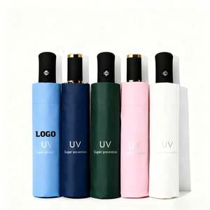 Parapluie solaire manuel à 3 plis en vinyle UV, parapluies publicitaires personnalisés - Product Image 2