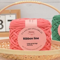 285g/roll 100% Polyester High Tenacity Dyed Fancy Yarn for Knitting Rainbow-Colored T-Shirt Yarn for Hand Knitting Crochet