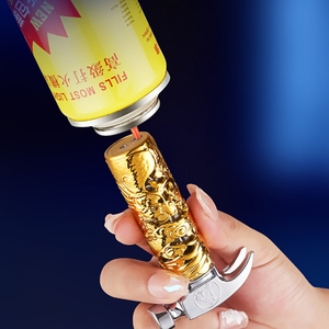 Briquet torche à jet en métal 3D en relief Dragon, rechargeable, LED, coupe-vent, flamme rouge, au gaz <span class=keywords><strong>butane</strong></span> - Product Image 3
