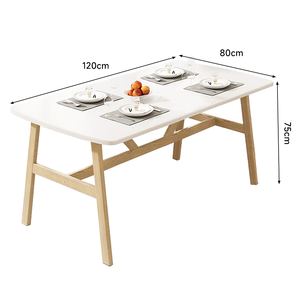 Table à manger en noyer avec pieds en acier carbone, mobilier de restaurant pour la maison et le café - Product Image 2