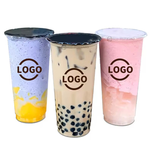 360ml 500ml 700ml 1000ml reuseable PP rõ ràng trong suốt cốc nhựa biểu tượng tùy chỉnh BOBA trà sữa ly trà bong bóng cup với nắp - Product Image 1