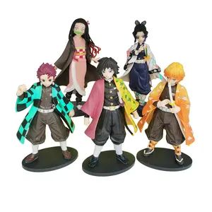 Dihua 6 Sets Kimets No Yaiba Agatsuma Zenitsu Kamado Nezuko and Kamado Tanjirou Anime Mini Action Figure Cartoon Toy Pvc Figures