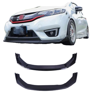 Kit carrosserie pour Honda Fit 2014-2017, diffuseur de pare-chocs avant noir brillant en carbone, spoiler, protection, accessoires de voiture - Product Image 1