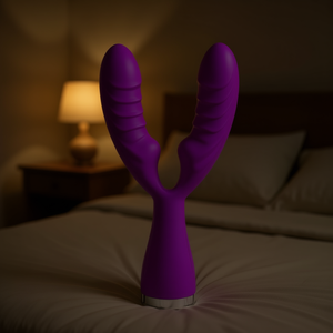 Vibrador de Doble Cabeza EsNI Fishtail, 10 Frecuencias, Recargable por USB, Color Morado, Juguete Sexual para Adultos - Product Image 2