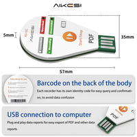 Registrador de Datos de Temperatura USB Reutilizable AIKESI RD-10C con Carcasa de Plástico para Transporte en Cadena de Frío, Personalizable OEM