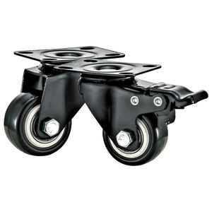 1,5 2 2,5 Zoll leichte Rollen Schwarze PU Quiet Wheels Schwenkbare obere Platte mit Bremse für Büromöbel und kleine Aufbewahrung wagen - Product Image 3