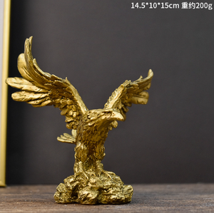 Venta al por mayor resina Animal artesanía Mesa decoración oro águila americana decoración regalos estatua estatuilla - Product Image 5