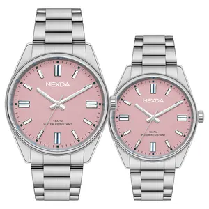 Mexda New Fashion hochwertige wasserfeste Uhr Uhrenpaar Edelstahlgehäuse Quarz-Liebhaber Original