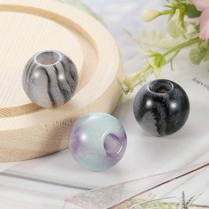 Polvo de purpurina láser de 14Mm, cuentas de chicle gruesas redondas brillantes, cuentas sueltas acrílicas con agujeros grandes para bolígrafo, descuento en la fabricación de joyas - Product Image 6