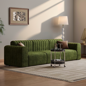 Sofá Modular de Tela de Diseño Retro Vintage, Línea Recta, Tres Plazas, para Sala de Estar, Casa de Huéspedes, Salón, Área de Recepción - Product Image 1